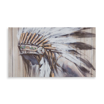 Indian with Feathers Tablecloth | Indoor/Outdoor Decor