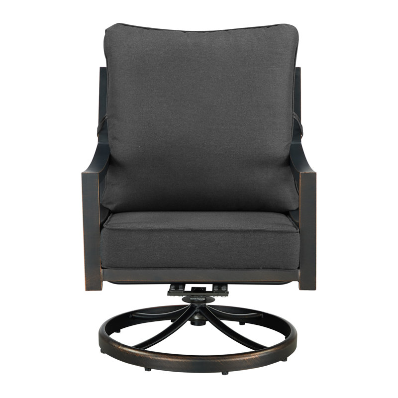 Hudson Outdoor Swivel Lounge Chair, Black