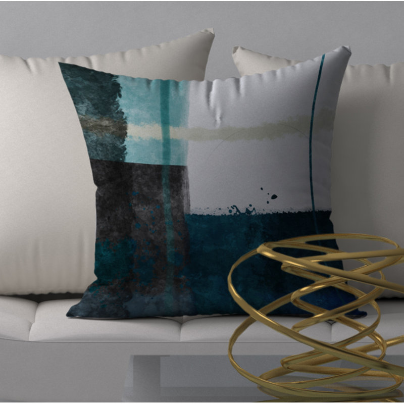 Abstract Throw Pillow, 18" H x 18" W