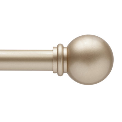 Camptown Wayfair Basics Ball End Single Curtain Rod, 28-48" or 48-86" Adjustable Length, 5/8" Dia. Steel