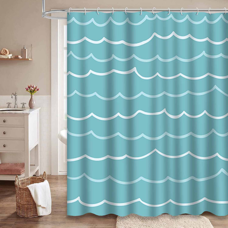 Rideau de douche imperméable bleu marine avec 12 crochets, L 72 po x l 72 po