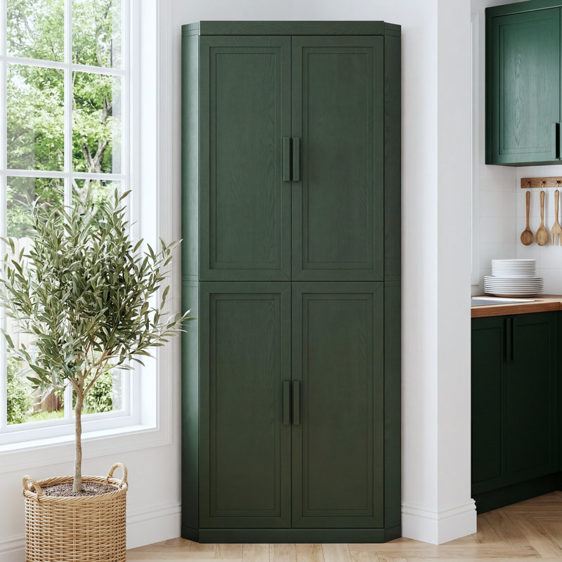 Armoire d'angle avec tablette réglable Cieria, Green