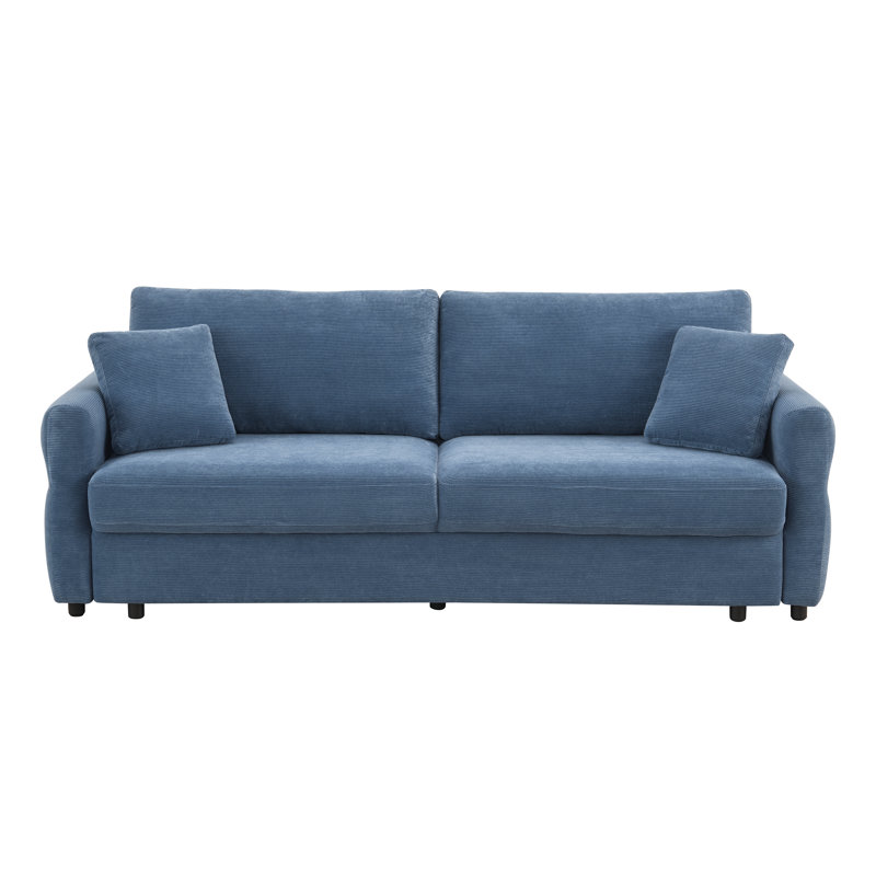 Canapé-lit en tissu avec rangement Haran, Bleu