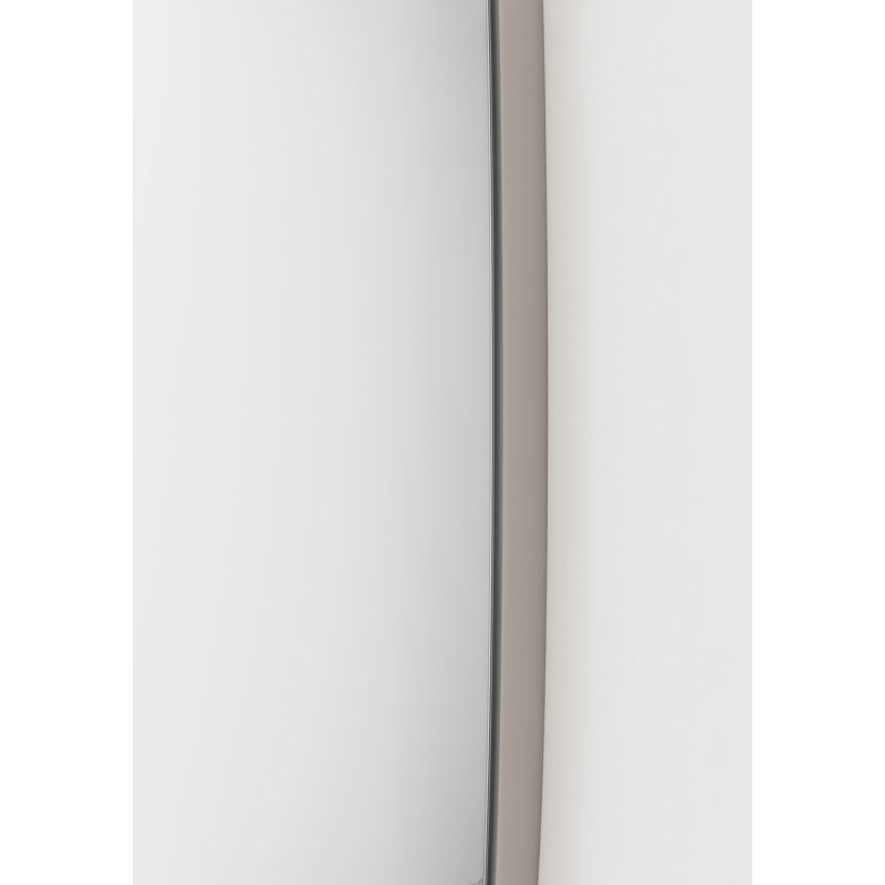 Round Framed Wall Mounted Accent Mirror, 63.5 cm H x 63.5 cm W, Taupe
