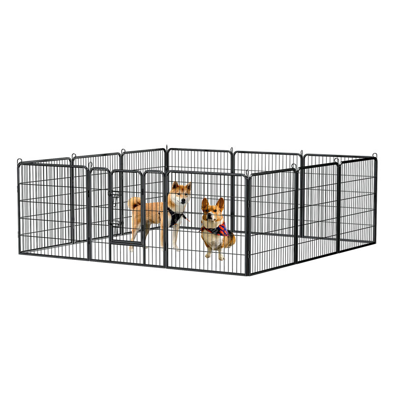 Panneaux pliables pour chien avec enclos pliable et enclos pour chien Clôture d'extérieur pour chien avec porte verrouillable