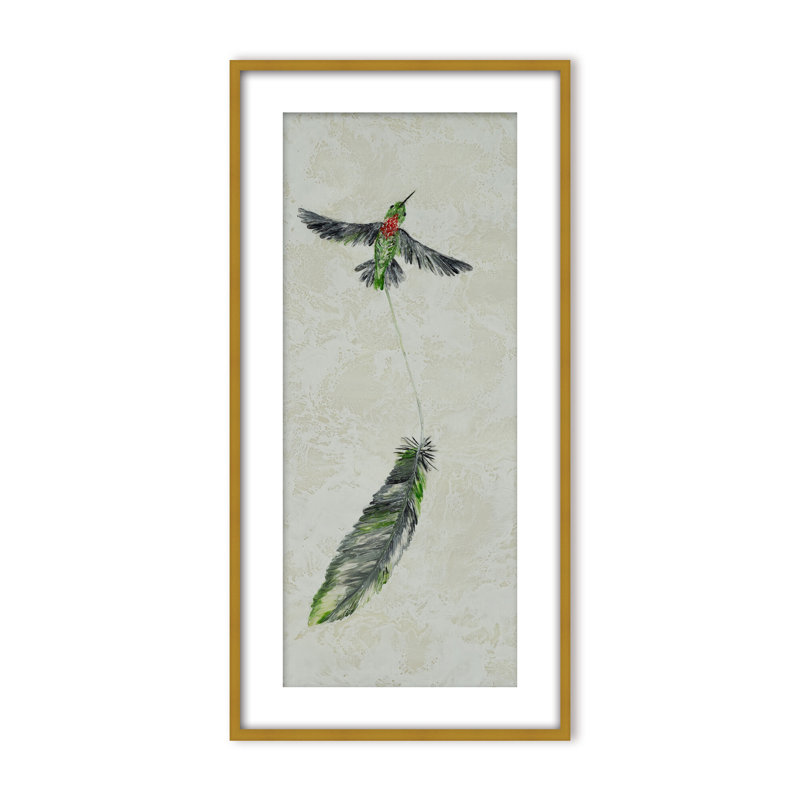Nature Inspired "Vivid Flutter" Canvas Wall Art By , 48" H x 24" W, Framed Print, White