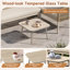 3-Piece Modular Outdoor Sofa Set With Glass Table & Polyester Rope, Beige