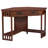 Corner Solid + Manufactured Wood Computer Writing Desk in Mission Oak