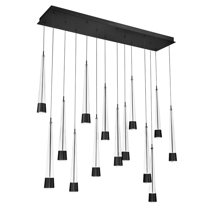 Quill Linear Multi-Light 4-CCT Pendant, Black