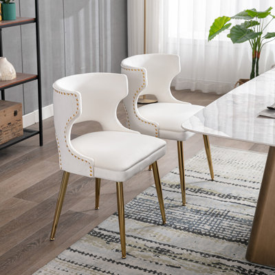 Khanya Velvet Upholstered Wing Back Side Chair by Mercer41