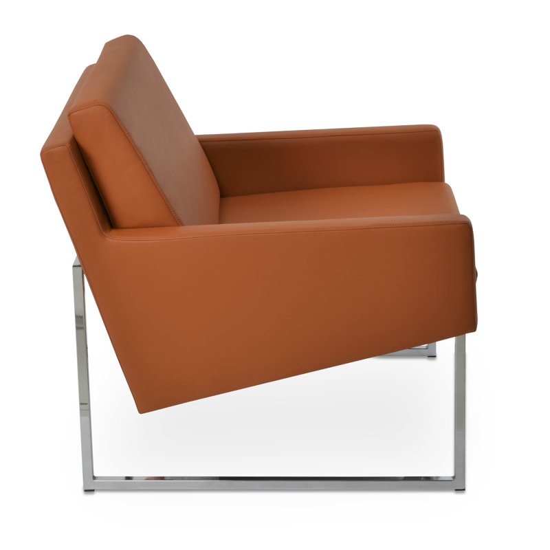 Nova Metal Armchair, Cinnamon Faux Leather