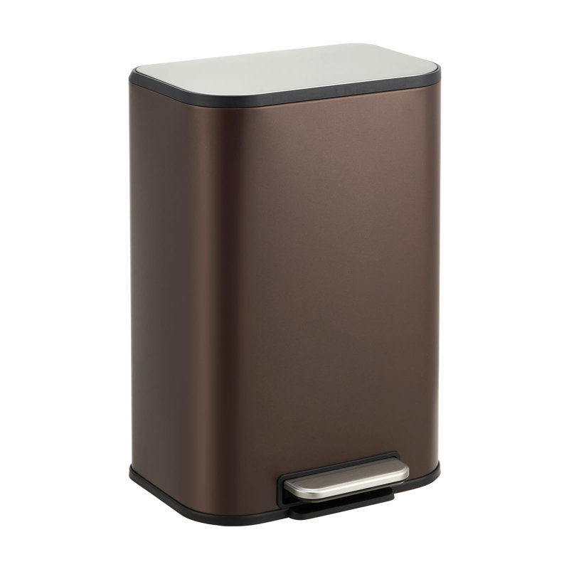 Poubelle mince en acier inoxydable 12L / 20L / 30L, poubelle compacte avec contrôle des odeurs à couvercle mince et finition résistante aux taches