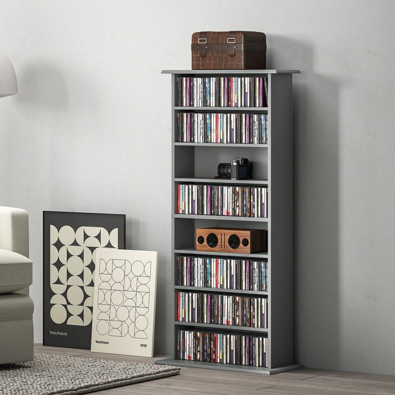 124.5cm H Media Shelves, Grey