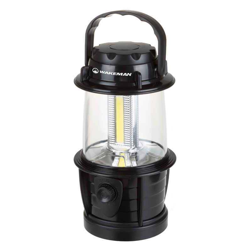 Wakeman Battery-Powered LED Camping Lantern - Adjustable Battery-Powered Lamp - LED Light, Black