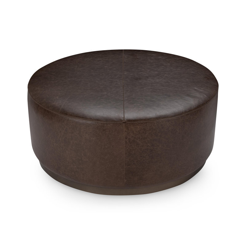 Clair Leather Cocktail Coffee Table, Dark Brown