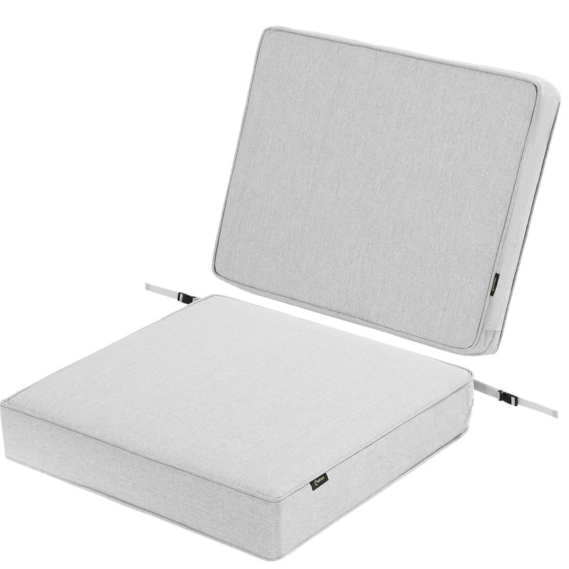  All-Weather DryFast Foam Outdoor Patio Furniture Cushions, 24"x24"x4", Heather Grey