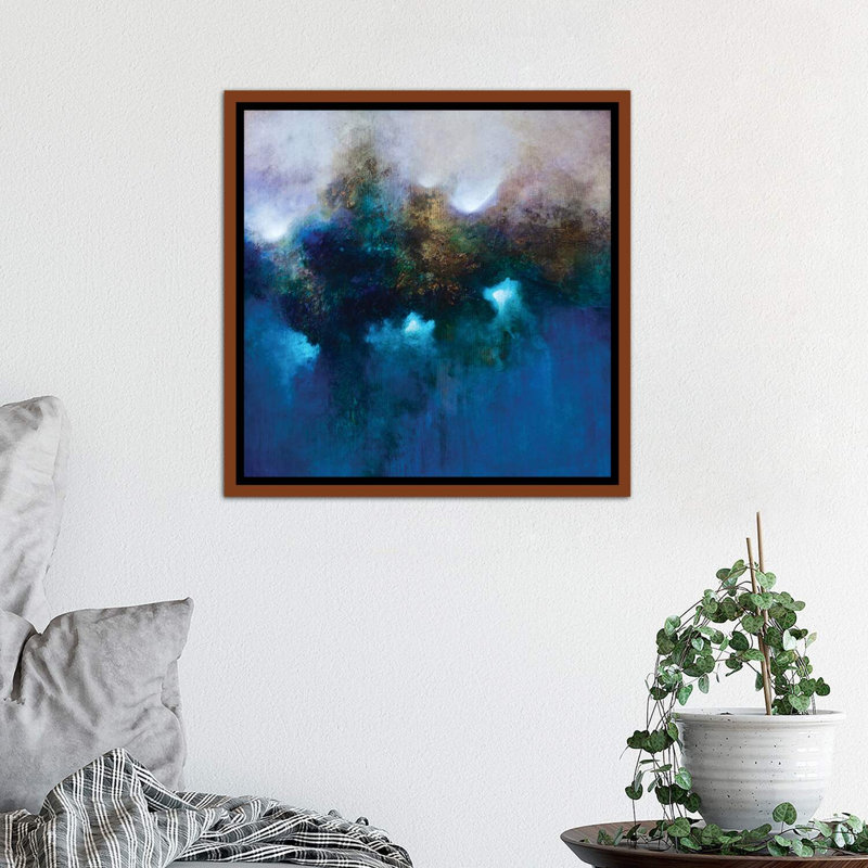 Blue Waters par Print, H 18 po x l 18 po x P 1,5 po, Toile avec cadre en bois classique, Pas de tapis