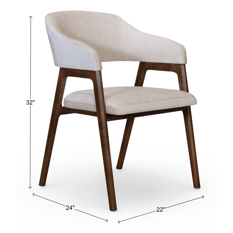 Chaise de salle à manger Hudson, Crème, crème