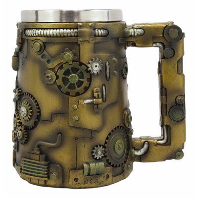 Ebros Gift Rustic Bronze Finish Nautilus Steampunk Pipes Valves And Gears Coffee Tea Mug Beer Stein Tankard Drink Cup 18Oz Fantasy Industrial Victoria -  12998 EBR