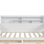 Lit de jour double en bois avec tablettes de rangement, lit multifonctionnel avec deux tiroirs de rangement et bureau d'étude-755960176-755960178