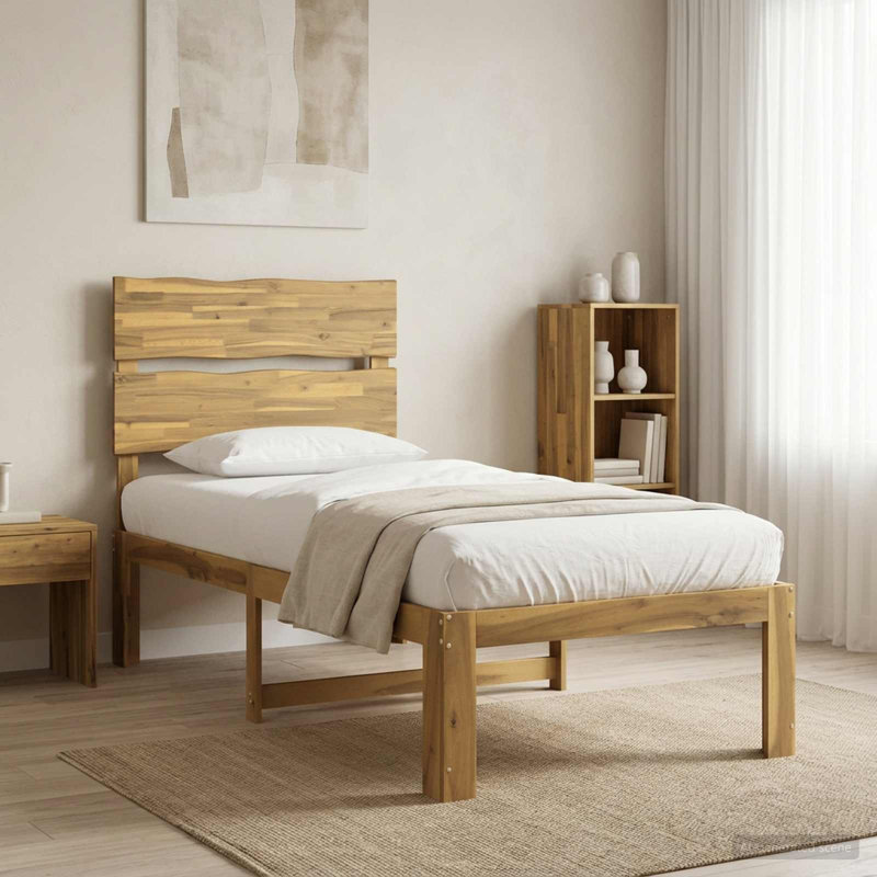 Solid Wood Bed Frame, Small Double (4'), White