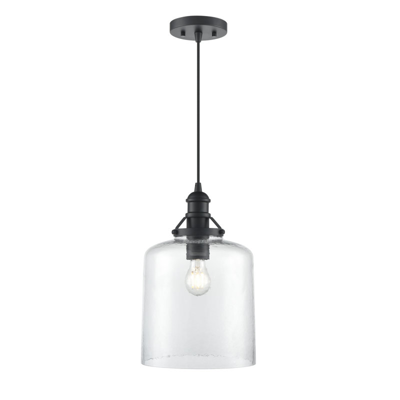Luminaire suspendu 1 lumière Aloni, Noir mat