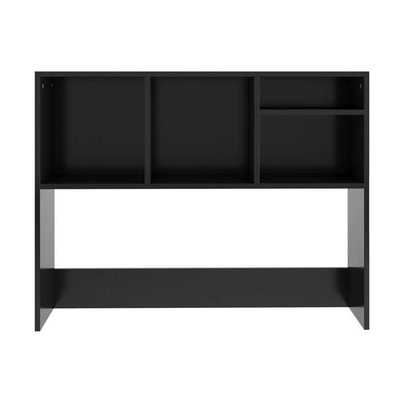 Nahliyah Space-Saving Desktop Bookshelf Storage Organizer with Assorted Cubbies, Black