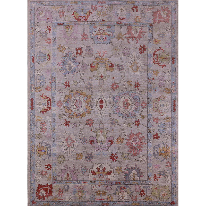 Tapis oriental rose / rouge / jaune Roxby, Rectangle 7 pi x 10 pi