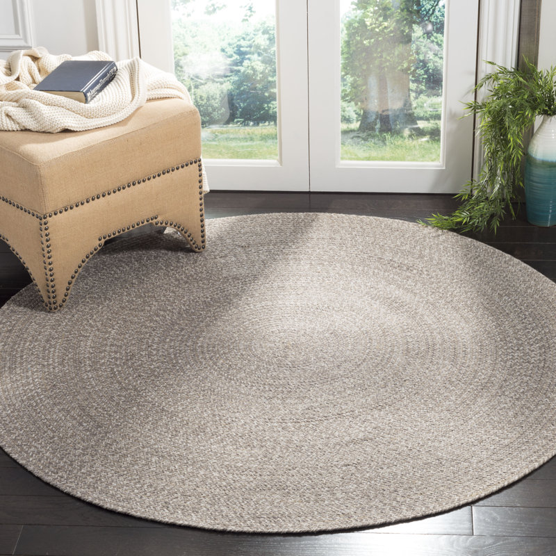 Petersburg Geometric Cotton Hand Woven Area Rug, Round 183cm