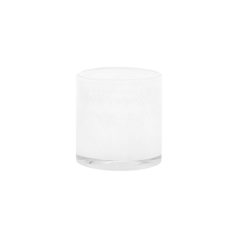 Ouragan de table en verre SAGA, Blanc, H 3,4 po x l 3,3 po x P 3,3 po