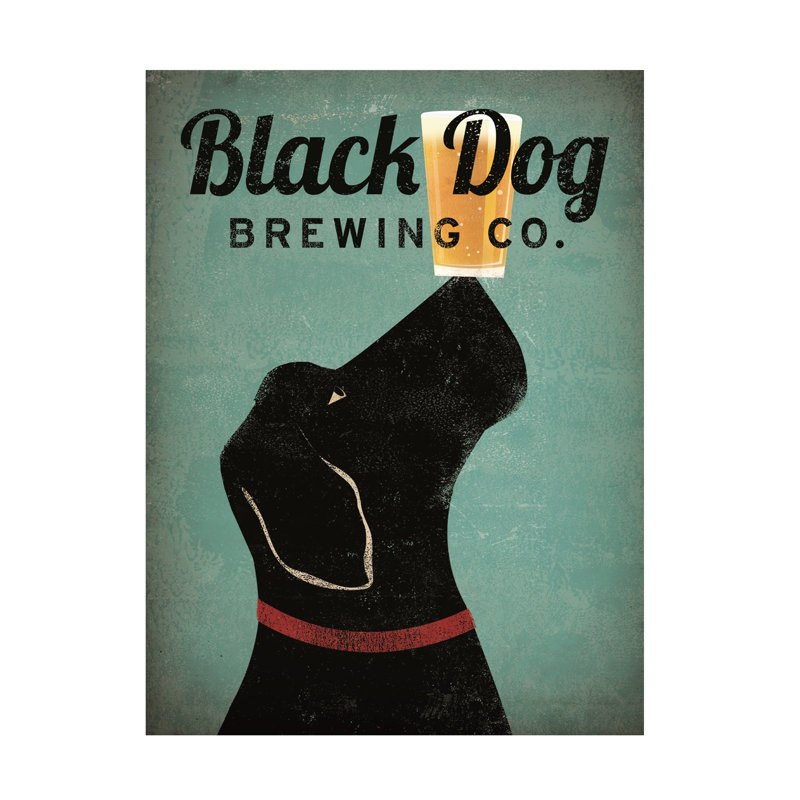  Art mural sur toile tendue - art mural «Black Dog Brewing Co V2» de Ryan Fowler pour le salon, la chambre à coucher ou le bureau - 35 x 47
