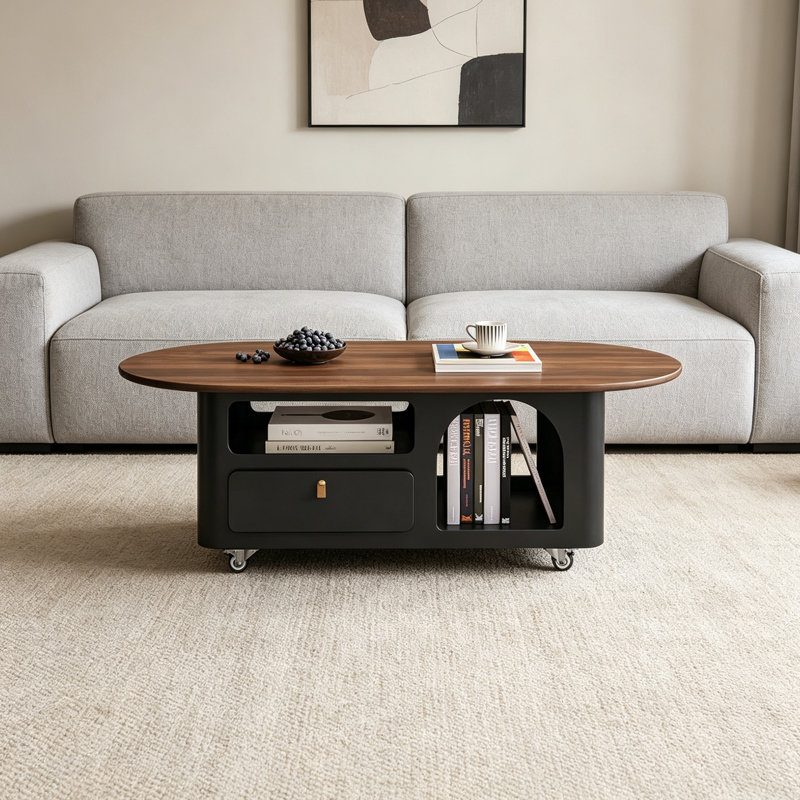 Zadie, 16.53" H x 47.24" L x 23.62" W, Nut-brown/Black
