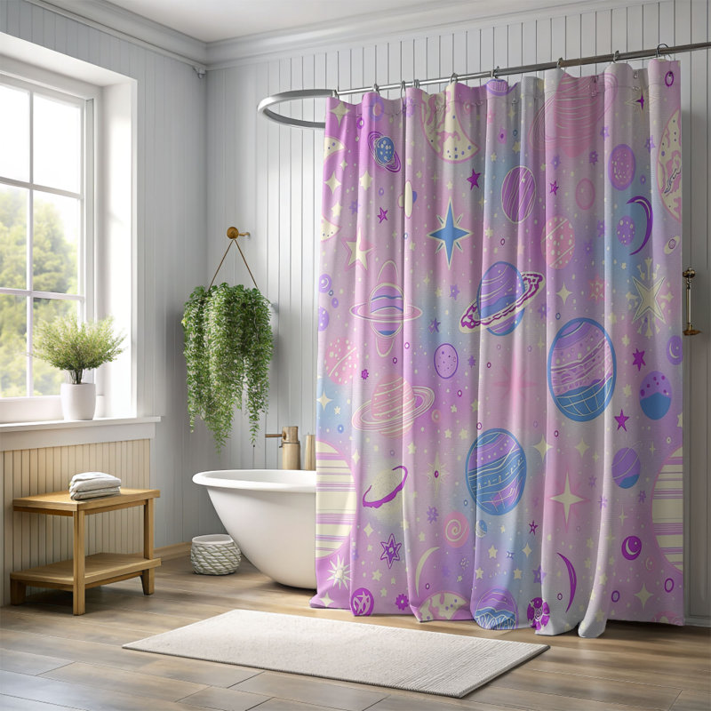 Rideau de douche standard 1 pièce Pastel, H 74 po x l 71 po
