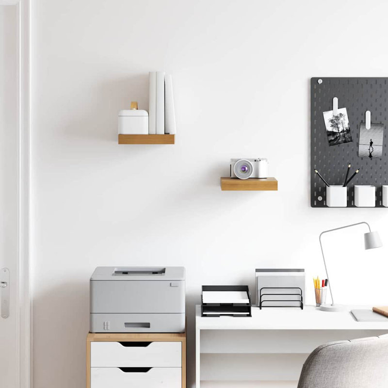 Floating Shelf, 4cm H x 23cm W x 23.5cm D, Brown