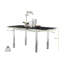 Tierra Modern Glass & Metal Extendable Dining Table Set & 6 Luxury Dining Chairs-63334303