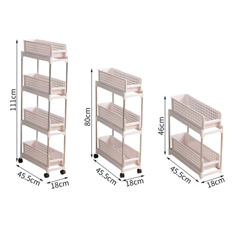 Storage Cart with Wheels Large Capacity Multiple Layers Easy Access Kitchen Organizer Rack Slide-Out Mobile Utility Cart