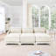 Canapé trois places, 3 repose-pieds mobiles, équipé d'un coussin lombaire, tissu chenille