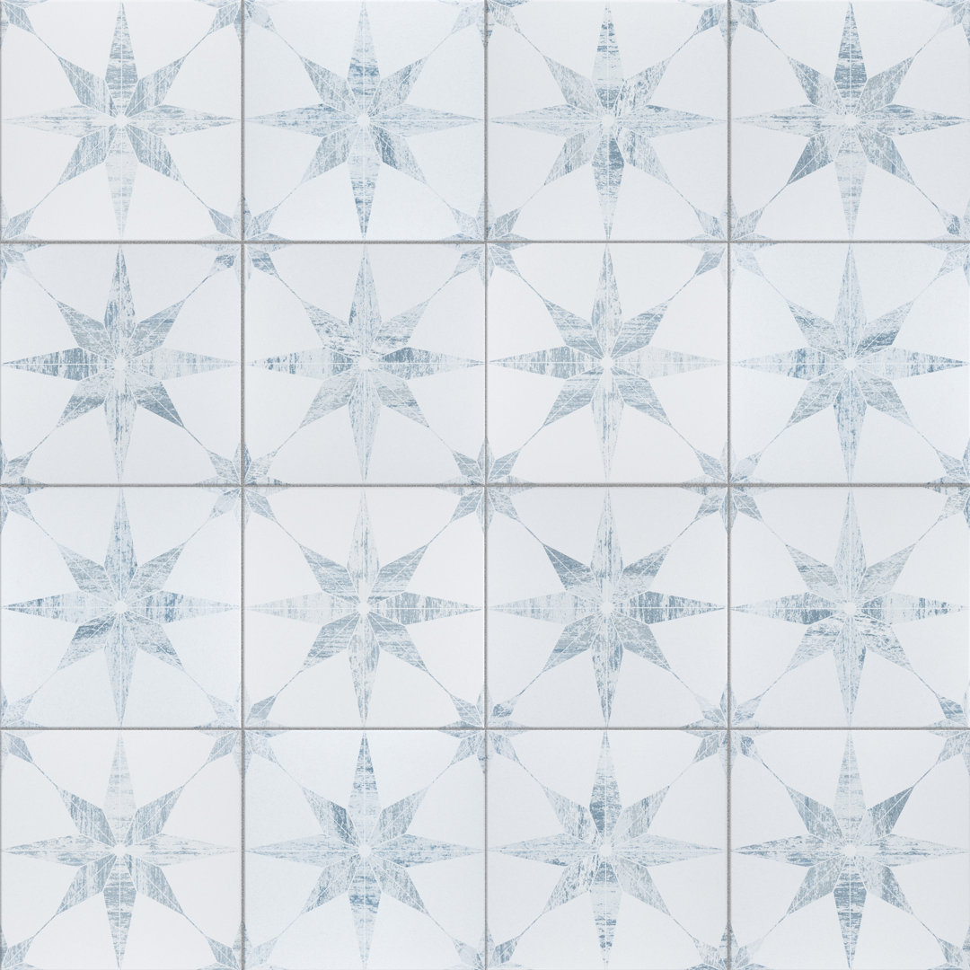 Cassis Stella 10" x 10" Porcelain Patterned Wall & Floor Tile Merola Tile 