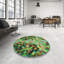 Tapis à motif géométrique vert-575225429