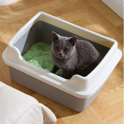 Litière pour chat avec côtés ouverts 