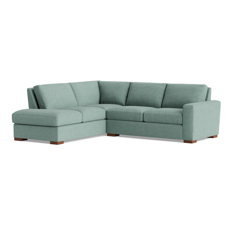 Couch Potato Sectional, Performance Weave - Spa, Left Hand Facing