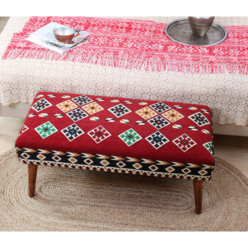 Parmele 91Cm Wide Rectangle Geometric Cocktail Ottoman