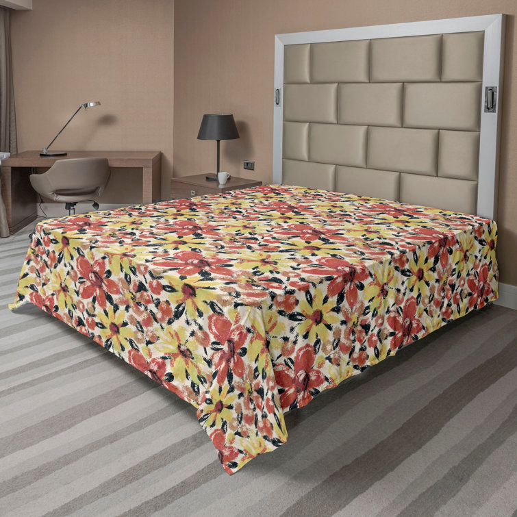 Ambesonne, drap plat floral pivoines, art botanique printanier