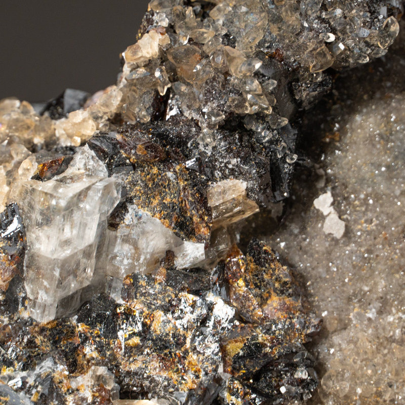 Golden Calcite On Sphalerite Matrix