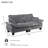 Chenille Sailboat Modular Sofa With Curved Armrests