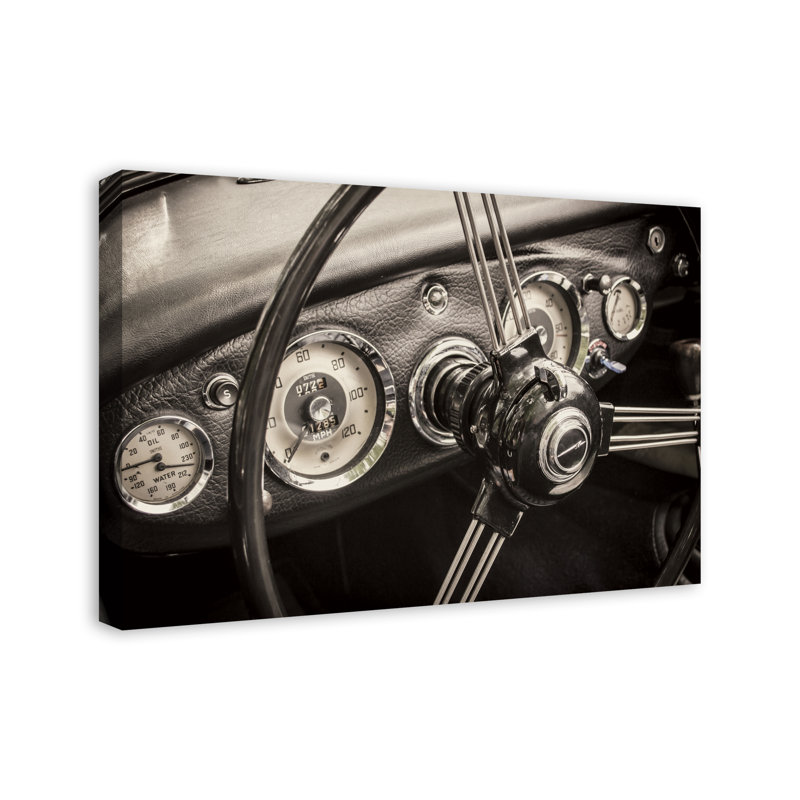 Vintage Car Dashboard - Photographie sur toile tendue