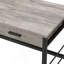 Bureau d'écriture avec ports USB et base industrielle en métal pour les espaces de travail modernes.