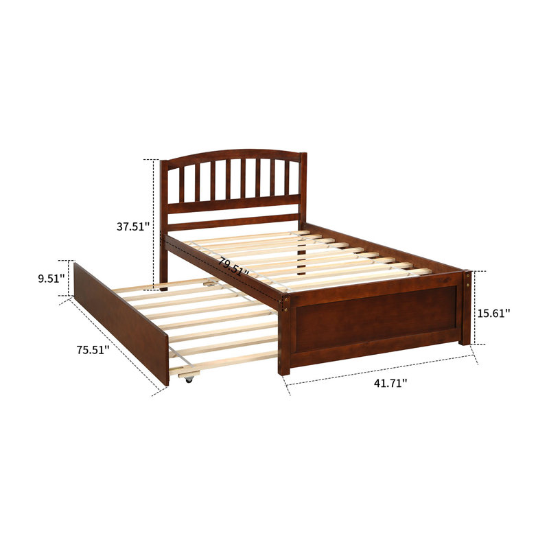 Lit plateforme simple Franja, Noyer