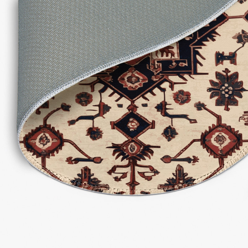Turkish Brown Indoor and Outdoor Area Rug, Round 5'