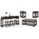 Table basse avec 2 tables d'appoint et console avec 3 tabourets